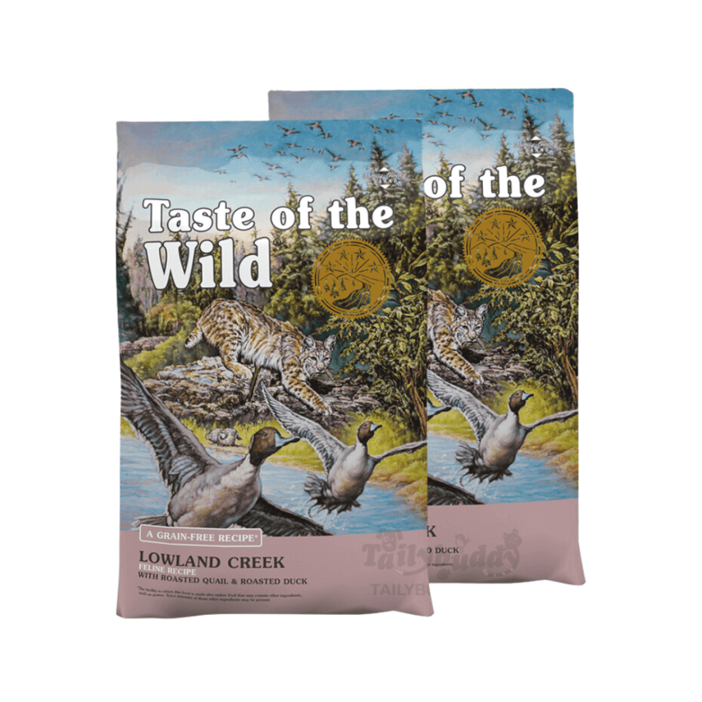 อาหารแมว TASTE OF THE WILD LOWLAND CREEK สูตรนกกระทาย่าง และเป็ดย่าง  (680กรัมX2)